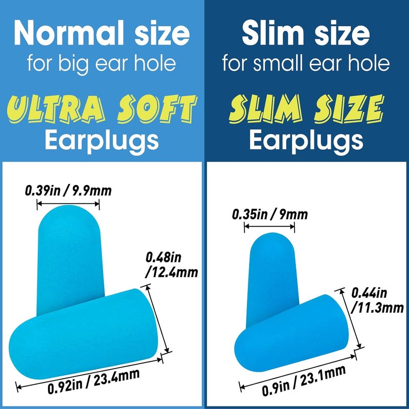 AZEN 100 Pairs Ear Plugs Bulk, NRR 32dB Soft Foam Ear Plugs for Sleeping Noise Cancelling, Earplugs for Concerts Shooting Swimming Noise Reduction (Lake Blue) - Image 2